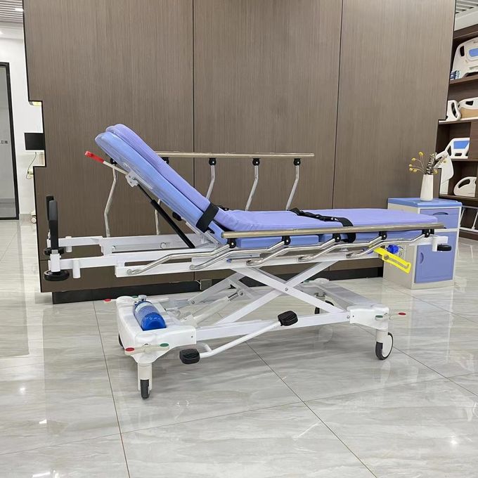 Thép không gỉ máy bơm thủy lực Trolley đệm cho bệnh nhân 1