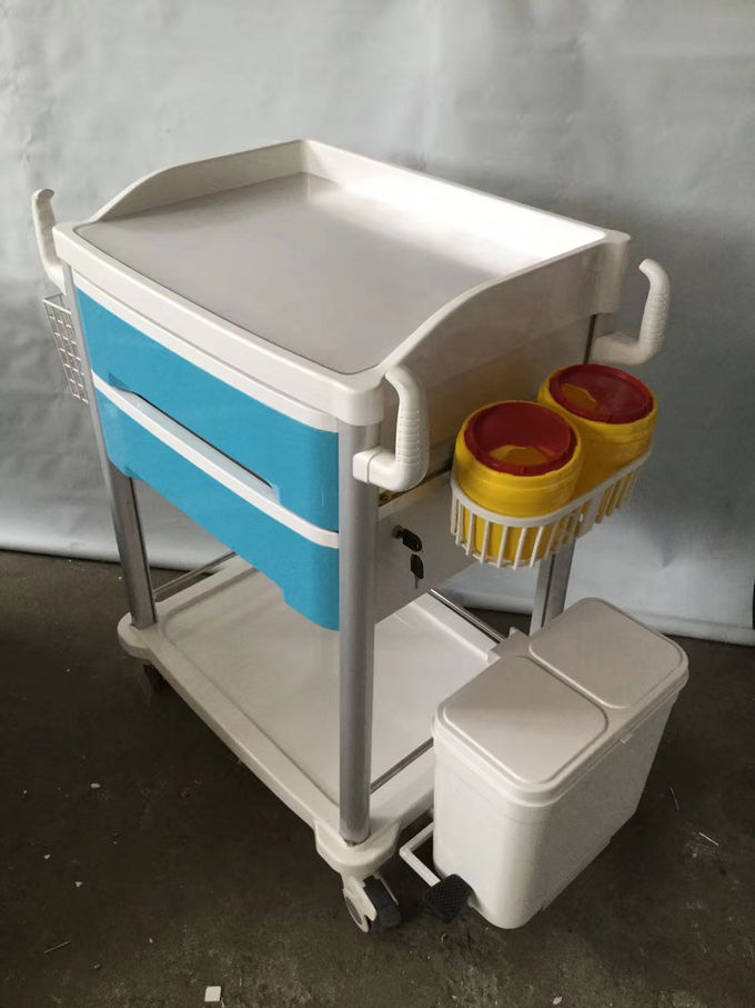 Xe đẩy y tế ABS trên bánh xe Phân phối thuốc Xe đẩy Bệnh viện 0