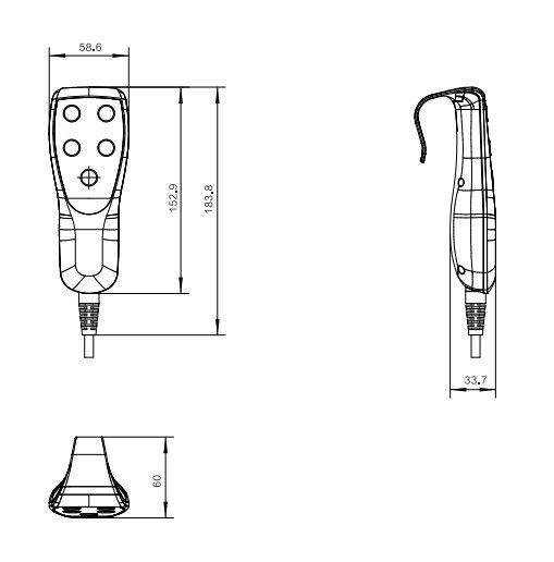 Bộ điều khiển tay y tế Giường bệnh viện điện Điều khiển từ xa 3 Chức năng 0