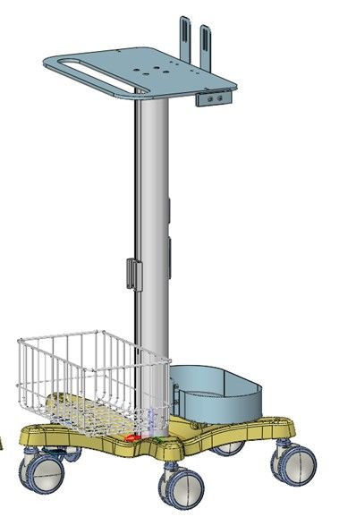 Xe máy trạm máy tính y tế màu trắng để giám sát bệnh viện 0